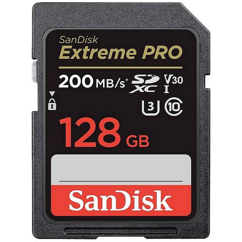 Foto van Sandisk extreme pro sdxc-kaart 128 gb class 10 uhs-i schokbestendig, waterdicht