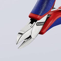 Foto van Knipex 77 22 115 sb elektronica en fijnmechanica zijkniptang zonder facet 115 mm