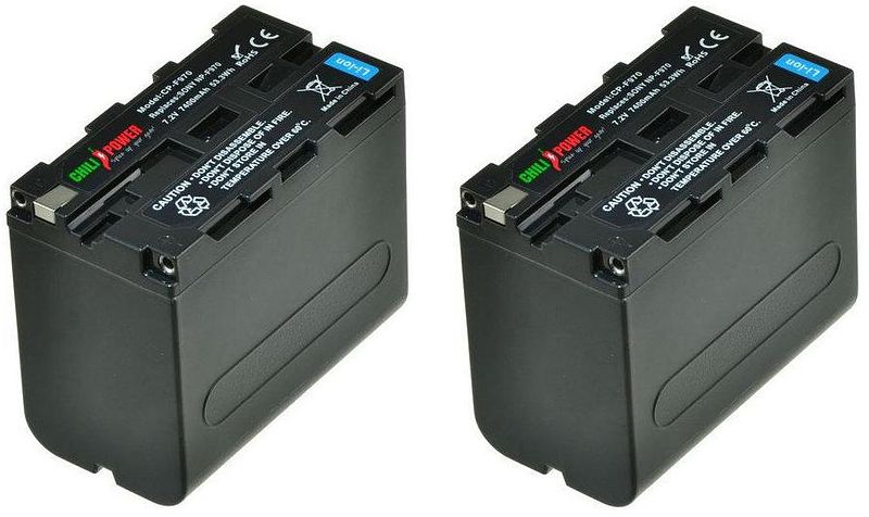 Foto van Chilipower np-f970 accu voor sony - 7400mah - 2-pack