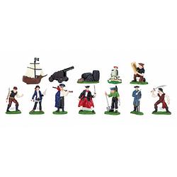Foto van Plastic piraten en accessoires in koker - speelfigurenset