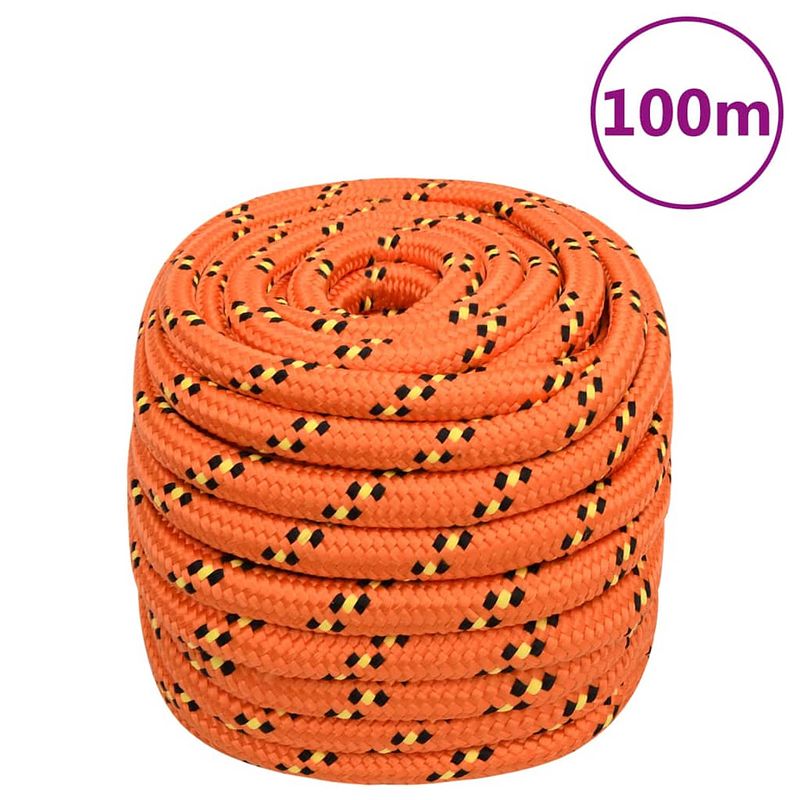 Foto van Vidaxl boot touw 20 mm 100 m polypropyleen oranje