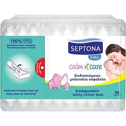 Foto van Septona - baby wattenstaafjes - 100% katoen & biologisch - 50 stuks