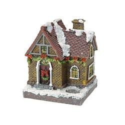 Foto van 1x verlichte color changing kerstdorp huisjes/kersthuisjes 13 cm - kerstdorpen