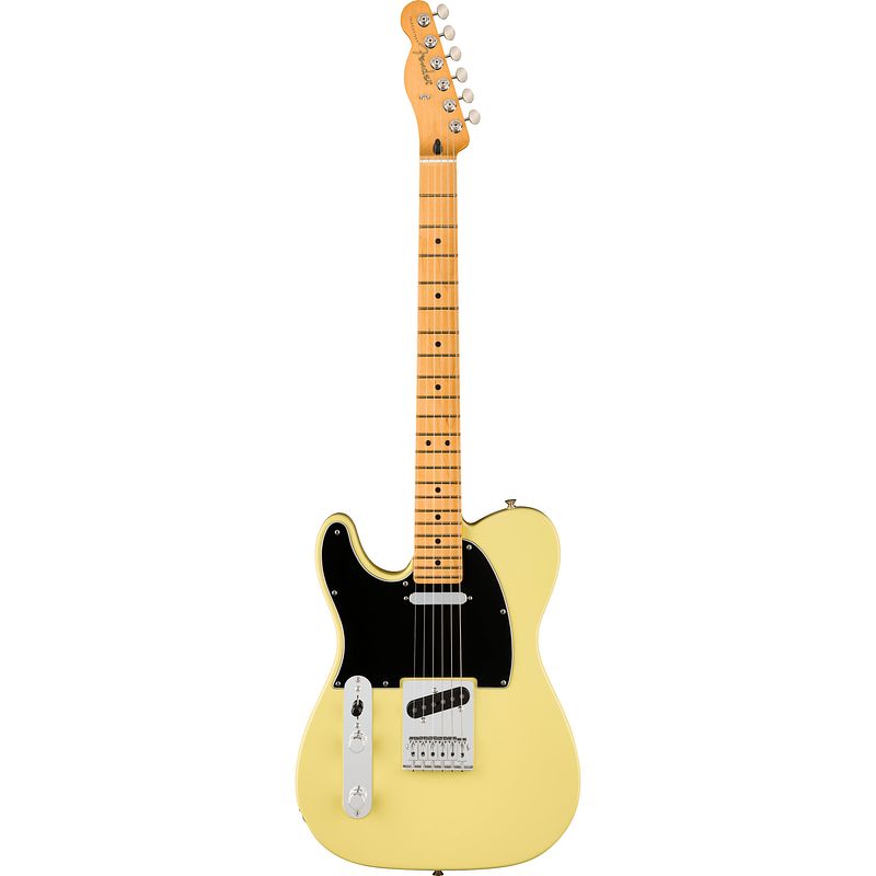 Foto van Fender player ii telecaster left-handed mn hialeah yellow linkshandige elektrische gitaar