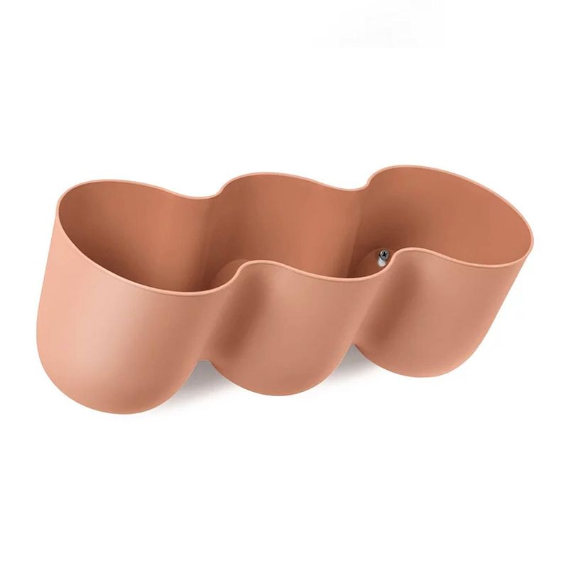 Foto van Quvio wand bloempot-trio plastic - terracotta - poppy