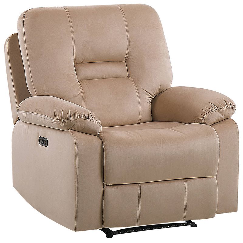 Foto van Beliani bergen - tv-fauteuil-beige-fluweel