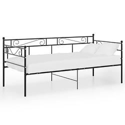 Foto van The living store bedbank verstelbaar zwart - 206.5 x 95 x 89.5 cm - metalen constructie