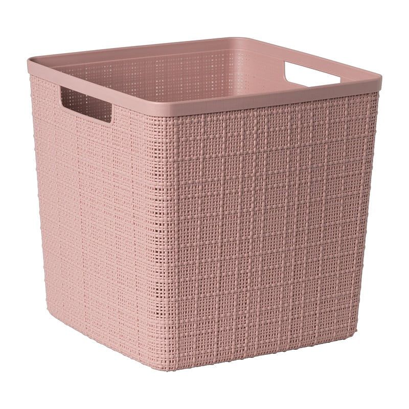 Foto van Curver jute opbergmand cube - 17 liter - roze