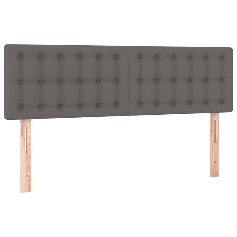 Foto van The living store hoofdeind - - bedaccessoires - 144 x 5 x 78/88 cm - grijs