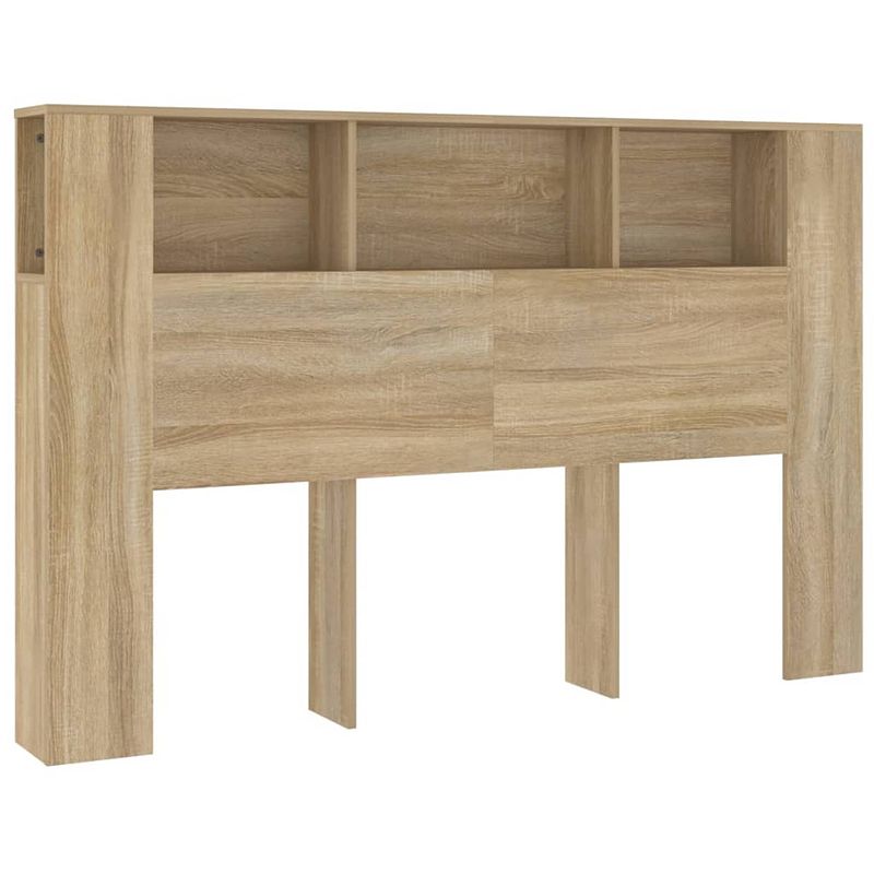 Foto van The living store wandhoofdbordkast - sonoma eiken - 160 x 18.5 x 104.5 cm - bewerkt hout