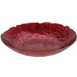 Foto van Glazen decoratie schaal/fruitschaal rood rond d40 x h7 cm - schalen