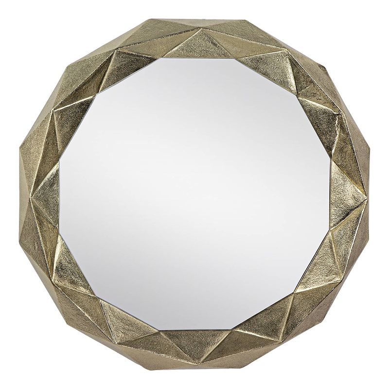 Foto van Womo-design decoratieve wandspiegel goud, ø 68 cm, gemaakt van glas en metalen frame van aluminium