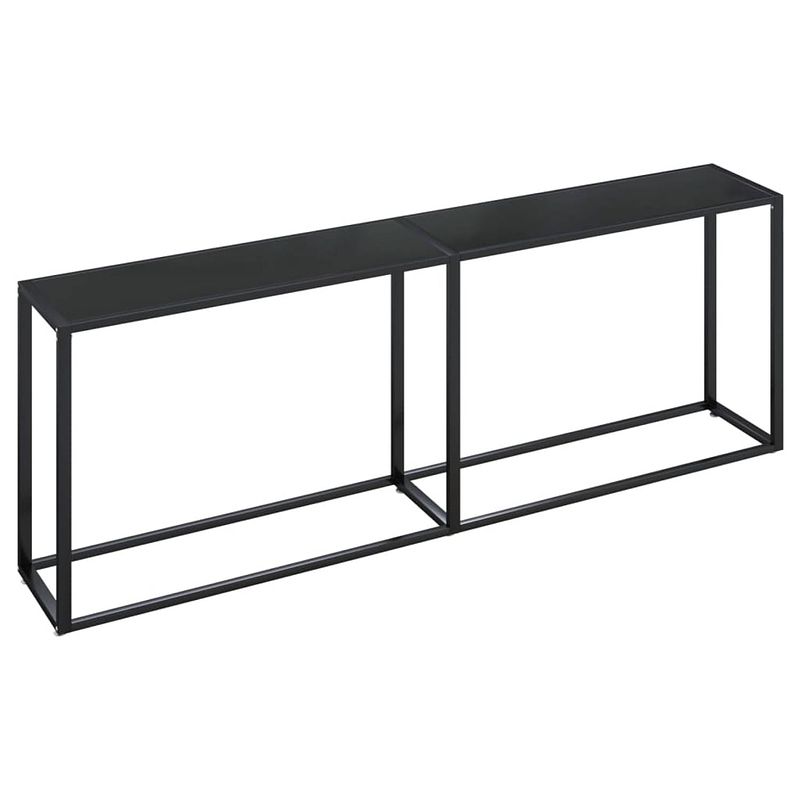 Foto van Vidaxl wandtafel 220x35x75,5 cm gehard glas zwart