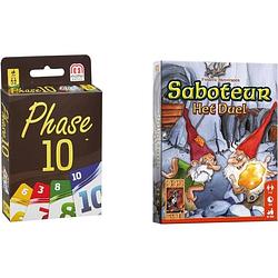 Foto van Spellenbundel - kaartspel - 2 stuks - phase 10 & saboteur: het duel