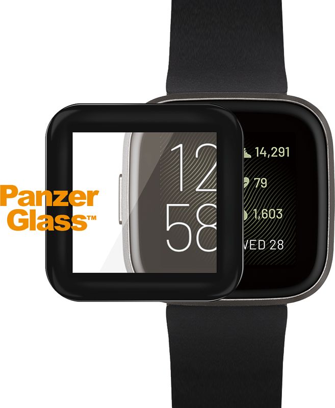 Foto van Panzerglass fitbit versa 2 screenprotector glas zwart