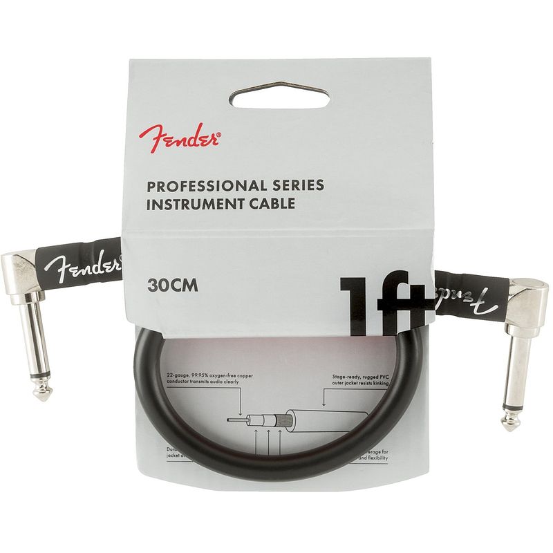 Foto van Fender professional series black patchkabel, 30 cm