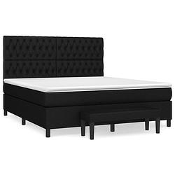 Foto van The living store boxspringbed - comfort - bed - 203x180x118/128 cm - zwart