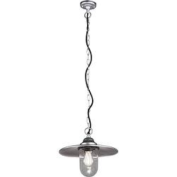Foto van Led tuinverlichting - hanglamp - trion brinito - plafond - e27 fitting - mat grijs - aluminium
