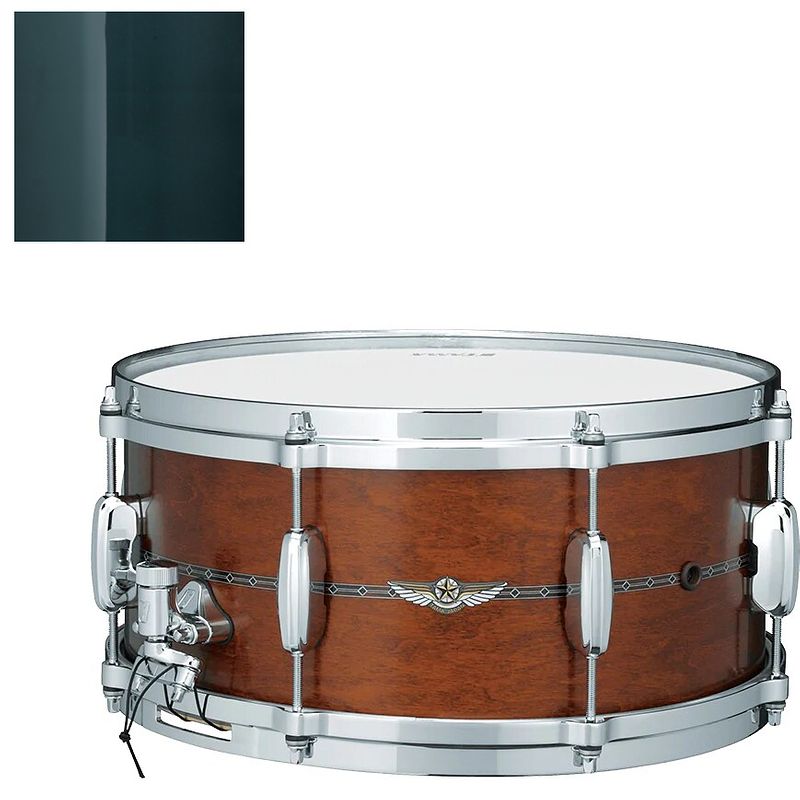 Foto van Tama star tms1465s-skb smoky black maple 14 x 6.5 inch snaredrum