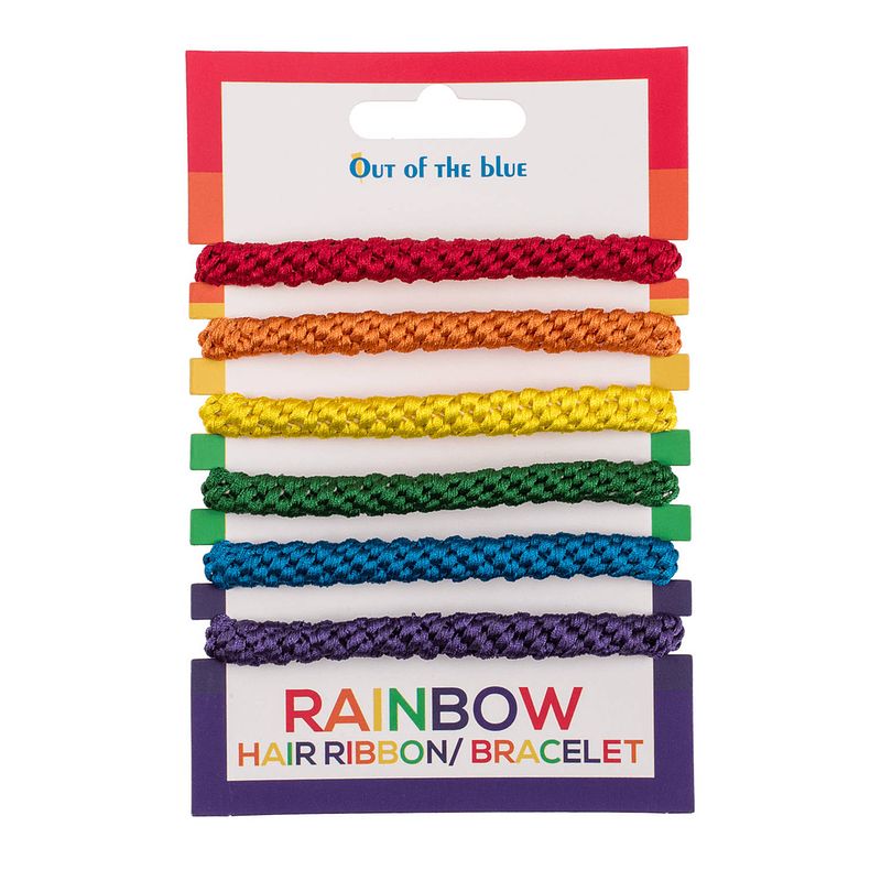 Foto van Armbandjes/haarbandjes - gay pride/regenboog thema kleuren - setje van 6x stuks - verkleedsieraden