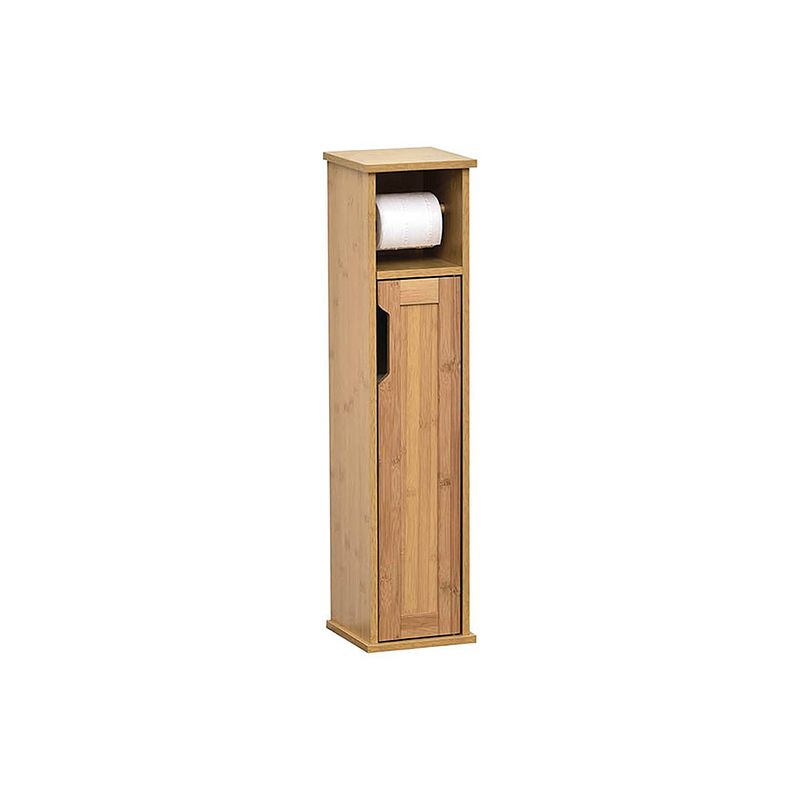 Foto van Gebor - toiletpapier met reserve dispenser met 1 deur en 1 plank binnenin - mahe - 75x18x18cm - opbergkast -