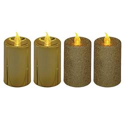 Foto van Feeric lights and christmas led kaarsen set - 4x st - goud -h7,5 cm - led kaarsen