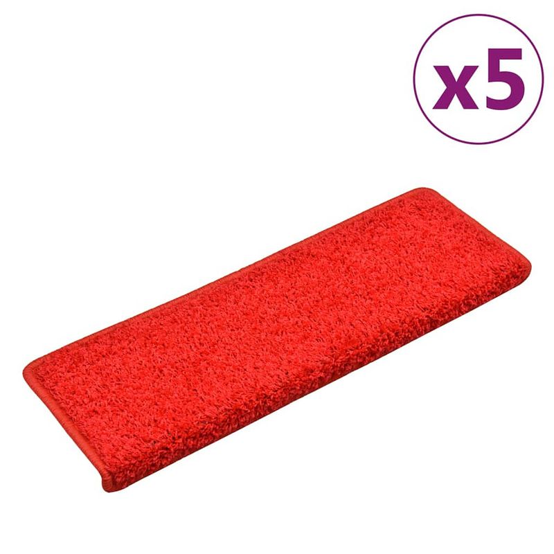 Foto van Vidaxl trapmatten 5 st 65x21x4 cm rood