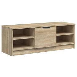 Foto van The living store tv-kast - sonoma eiken - 102 x 35.5 x 36.5 cm - stereokast en opbergmeubel