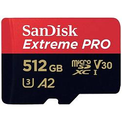 Foto van Sandisk extreme pro microsdxc-kaart 512 gb class 10 uhs-i schokbestendig, waterdicht