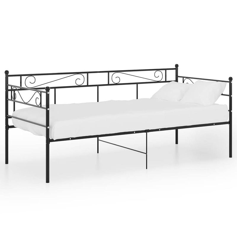 Foto van The living store bedbank verstelbaar zwart - 206.5 x 95 x 89.5 cm - metalen constructie