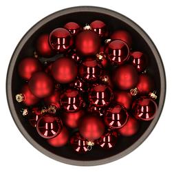 Foto van Kerstballen set van glas 36x stuks bordeaux rood 6 cm - kerstbal