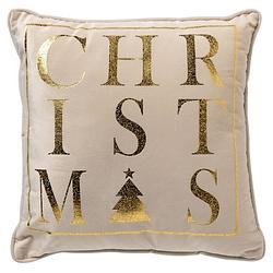 Foto van Christmas - sierkussen 45x45 wit - kerst decoratie - velvet