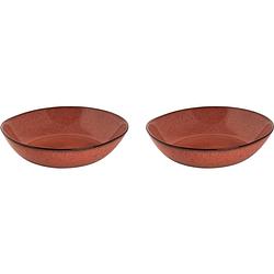 Foto van Palmer bord diep rustique 21 cm rood stoneware 2 stuk(s)