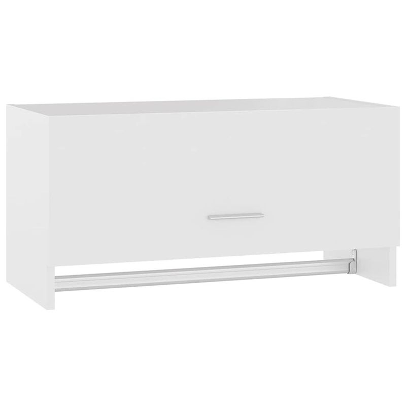 Foto van The living store hangkast - compacte garderobe - wit - 70 x 32.5 x 35 cm - met kledingstang