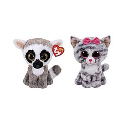 Foto van Ty - knuffel - beanie boo's - linus lemur & kiki cat