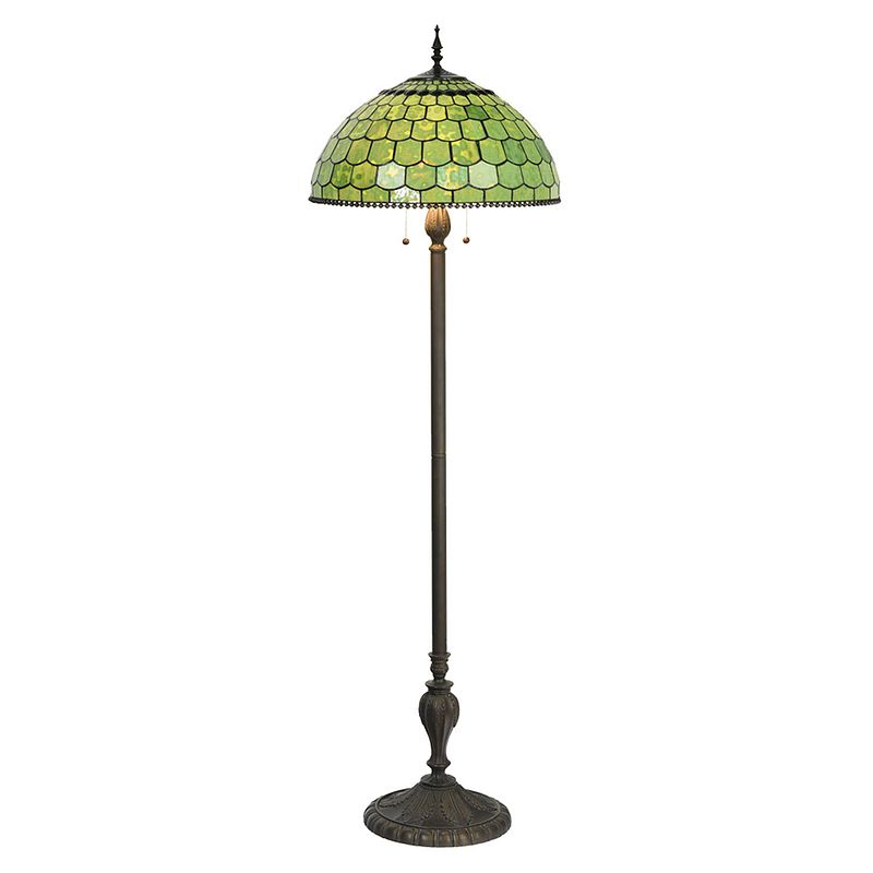 Foto van Lumilamp tiffany vloerlamp ø 51*165 cm groen glas staande lamp staanlamp tiffany lamp groen staande lamp staanlamp