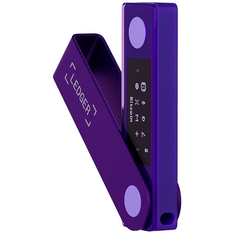 Foto van Ledger nano x lnx-purple-endept hardware wallet 1 stuk(s)