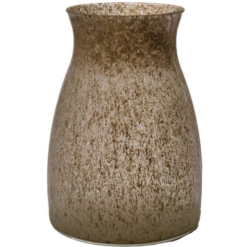 Foto van Bloemenvaas julia - zand/beige graniet - glas - d10 x h20 cm - vazen