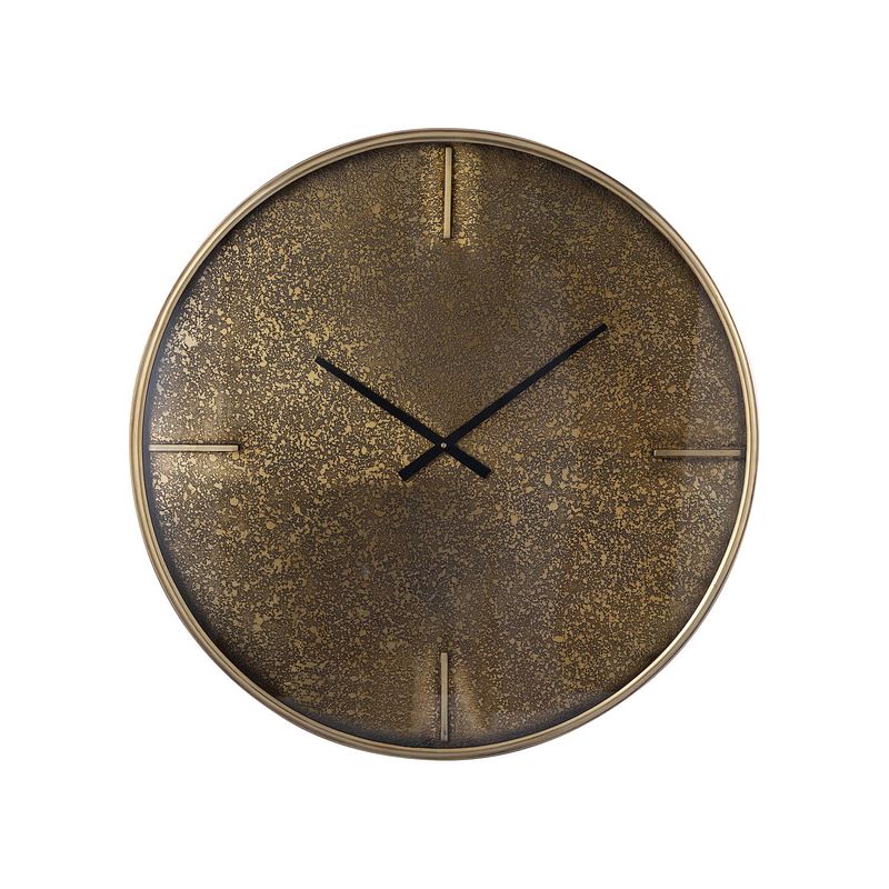 Foto van Ptmd taylor brass iron round clock with print l