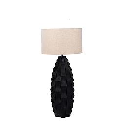 Foto van Giga meubel - tafellamp zwart - 40cm - hout - tafellamp matteo