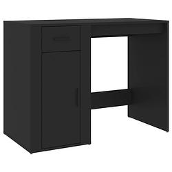 Foto van The living store bureau 100x49x75 cm bewerkt hout zwart - bureau