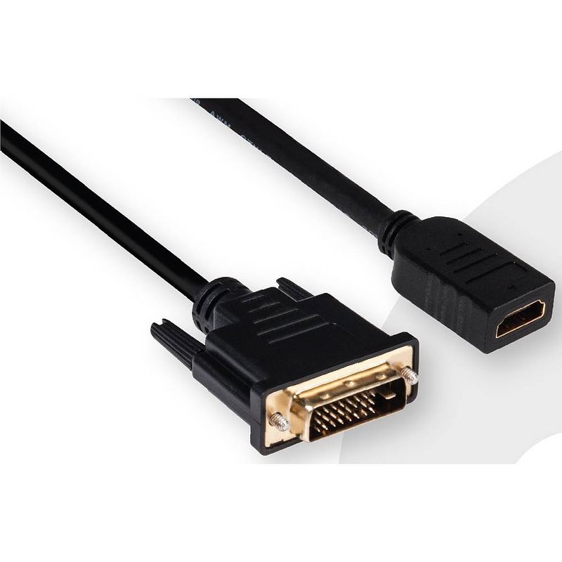 Foto van Club3d cac-1211 dvi adapter [1x dvi-d-stekker - 1x hdmi-bus] zwart 2.00 m