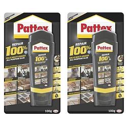 Foto van 2x pattex 100% repair alleslijm 100g - universele lijm