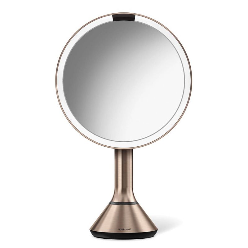 Foto van Simplehuman - spiegel met sensor, rond, 5x vergroting, rose goud - simplehuman
