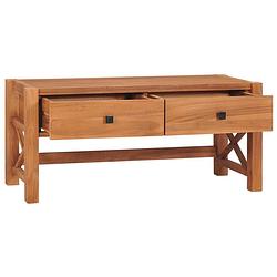 Foto van The living store houten tv-meubel - naturel - 100 x 40 x 45 cm - gerecycled teakhout