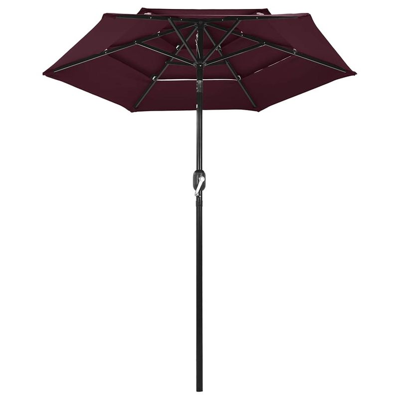 Foto van The living store parasol - 3-laags - 200 x 228 cm - bordeau - uv-beschermend - polyester