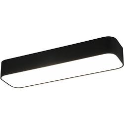 Foto van Led plafondlamp - plafondverlichting - trion astinto - 21w - aanpasbare kleur - dimbaar - rechthoek - mat zwart -