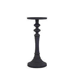 Foto van Ptmd lisann black casted alu candleholder round s