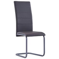 Foto van The living store zwevende eetkamerstoelen - grijs - 41 x 52.5 x 102.5 cm - schuim gevoerd en kunstleren bekleding