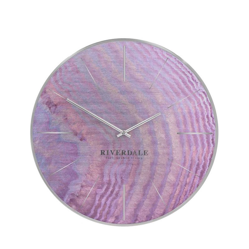 Foto van Riverdale wandklok brixton pink oil 30cm